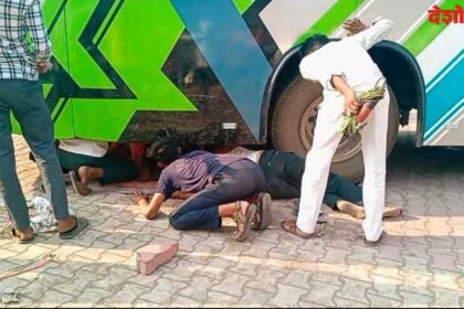Bus driver trapped